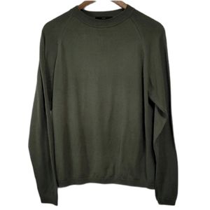 Murano Silk Crewneck Sweater Top Green Medium